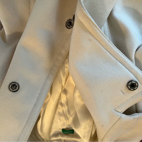 United Colors of Benetton Cream Wool Blend Trench Style Coat 38(2) - Picture 12 of 16